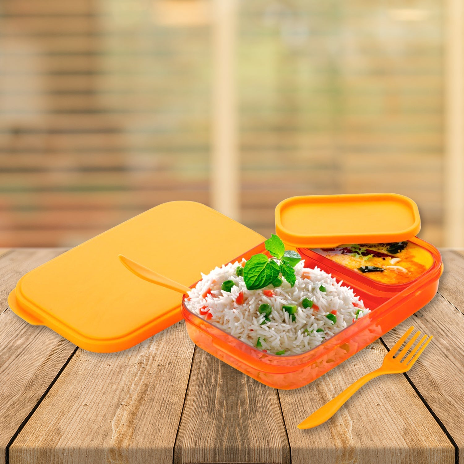 2044 Premium Lunch Box for kids for school and picnic. Containers with Spoon and fork. DeoDap 2044 Premium Lunch Box for kids for school and picnic. Containers with Spoon and fork. DeoDap